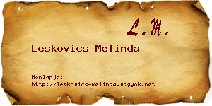 Leskovics Melinda névjegykártya