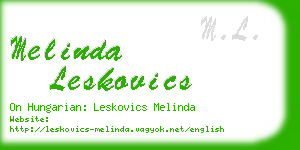 melinda leskovics business card